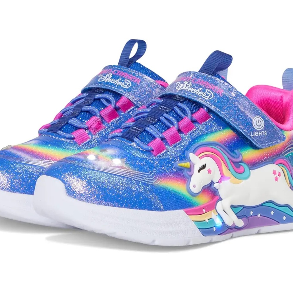 Skechers Kids' Rainbow Unicorn Chasers Light-Up Sneakers